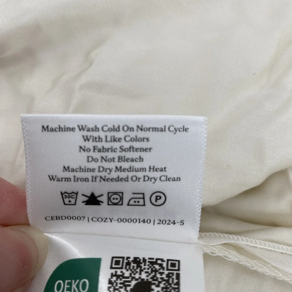 Cozy Earth Duvet Cover QUEEN Cream Ivory Luxury Viscose Bamboo Canvas Tote